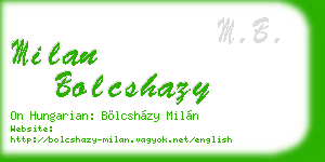 milan bolcshazy business card