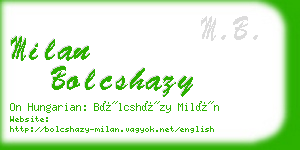 milan bolcshazy business card